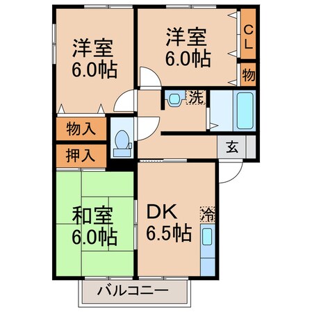 ディアスM B棟の物件間取画像